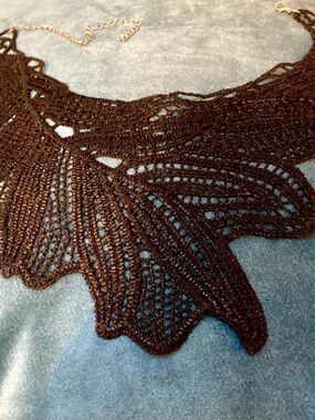Handmade Black Crochet Collar Necklace Exquisite